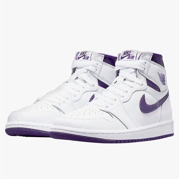 Nike Jordan 1 Purple High Top Leather Sneakers Size 11.5 - Picture 2 of 13